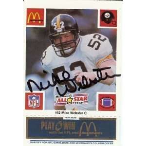 Mike Webster Steelers Signed 1986 Mcdonalds Card Jsa   Signed NFL 