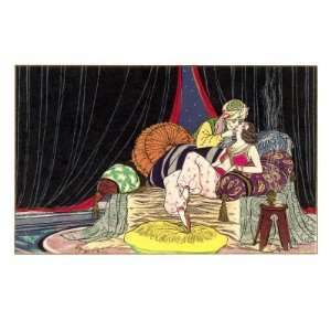  Pasha and Harem Girl Kissing Premium Giclee Poster Print 