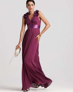 BCBGMAXAZRIA Ruffle Shoulder Gown & more  