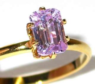Emerald Cut Lavender Ice CZ SOLITAIRE RING  