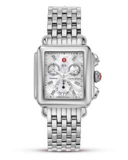 Michele Deco Day Diamond Accented Mother Of Pearl Watch Head 