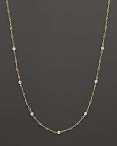 Roberto Coin 18 Kt. Yellow and White Gold Diamond Station Necklace
