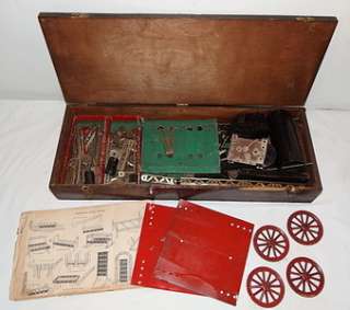 ca1926 GILBERT TOYS STEAM SHOVEL? ERECTOR SET w/WOOD BOX  