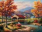 COVERED BRIDGE IN FALL 500 PIECE JIGSAW PUZZLE, NEW