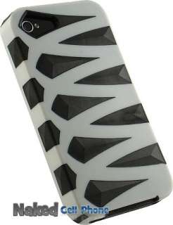LUXMO WHITE BLACK FUSION SKIN CASE FOR APPLE iPHONE 4S  