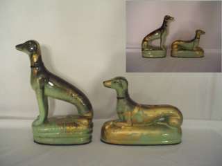 WHIPPET greyhound set FIGURINEs sculpture wild colors M  
