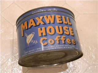 ORIGINAL WW 1 US ARMY FOOTLOCKER ITEM MAXWELL HOUSE COFFEE TIN  