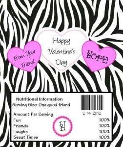   Striped Valentines Day Hershey Candy Bars Wrappers Favors Bar  