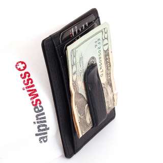   Mens Money Clip Spring Clip Front Pocket Wallet by Alpine Swiss  