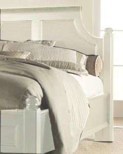 Thomasville Furniture Felicity Day spa white King cane / Panel Bed 
