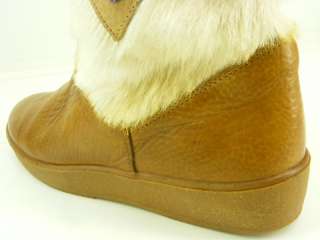 Womens boots brown beige goat hair Garden Sport 36 5 M apres ski 