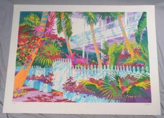 KEN HAWK Bright Tropical Resort Signed Litograph Print  