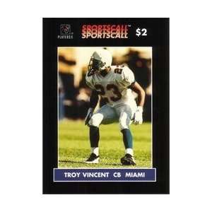 Collectible Phone Card $2. Troy Vincent (CB Miami Dolphins Football 