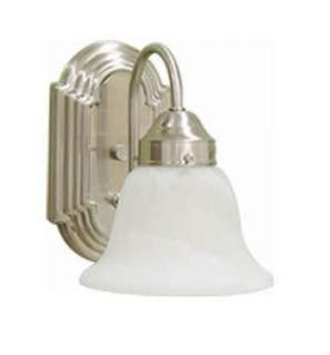 SET OF TWO SINGLE LIGHT VANITY WALL LAMP FIXTURE BRUSHED NICKEL  