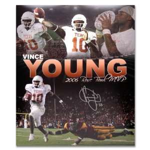 Vince Young Autographed Picture   COLLAGEVERT16x20