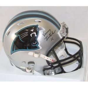 Vinny Testaverde Autographed Carolina Panthers Replica Mini Helmet