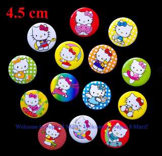 2PCS Gifts For Christmas Pin Button Badges Big & Small Gift Cute Kitty 