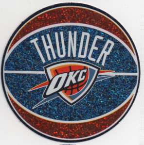 Oklahoma Thunder Ball Glitter Sticker Basketball NBA  