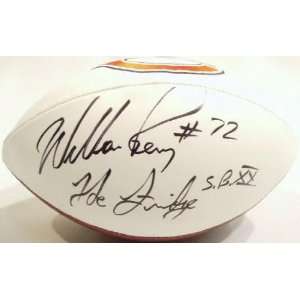 William Perry Autographed Bears Logo Fotoball Football with The Fridge 