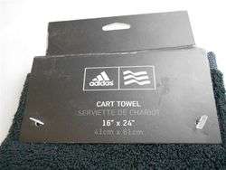New Adidas Cart Towel NWT Black/White 16x24 GOLF TOWEL  