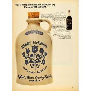  1964 Ad Henry McKenna Distillery Handmade Whisky Bottle 