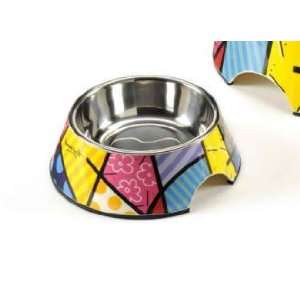    Romero Britto Pet, Dog Bowl w/S.Steel Insert Small 