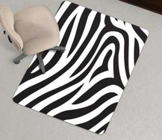   Robbins Black & White ZEBRA Design Chair Mat Chairmats for Carpet