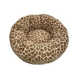    Wild Thing Giraffe Print Velour Donut Bed
