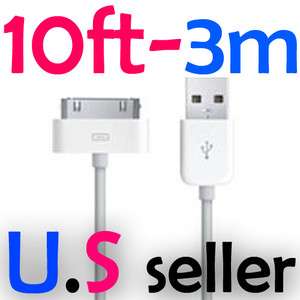   3M EXTRA LONG USB SYNC DATA CABLE POWER CORD IPHONE 4 4S 4G S IPAD 2