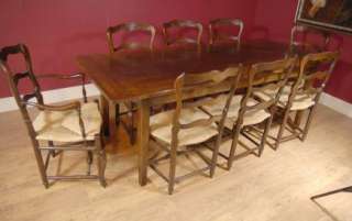 English Oak Ladderback Chair & Refectory Table Set  