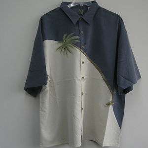 New Mens Hawaiian Casual Shirts Palm Embroidered sewn Button 
