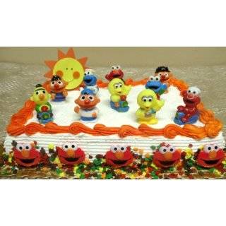 Adorable 17 Piece Sesame Street Birthday Cake Topper Set Featuring 2 