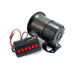 Car Vehicle Siren Horn Six Tone Six Switch Button with Controller 12V 
