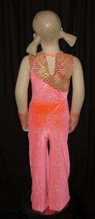    FUNKY TOWN Dance Costume LIME Leo Mitts Pants SIZE CHOICE  