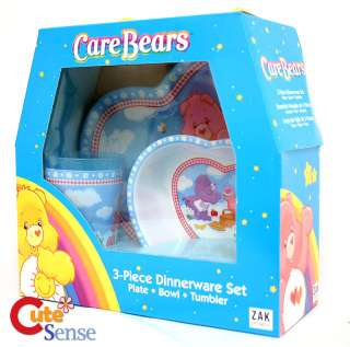Care Bears Kids Dining / Dinner ware Bowl Plate 3pc Set  
