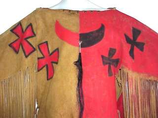INDIAN FRINGED HANDPAINTED BUCKSKIN OUTFIT VERY RARE  