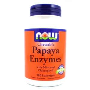  Now Papaya Enzyme Chews With Mint And Chlorophyll 180 Ct 