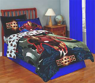 NEW 4pc IRON MAN Twin Bed Marvel Comforter+BEDDING SET  
