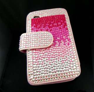   Crystal Flip leather Hard Cover Case for iPod touch 4 4G Pink  