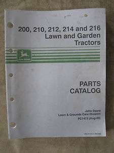 John Deere 200 210 212 214 216 Lawn tractor Parts Catalog  