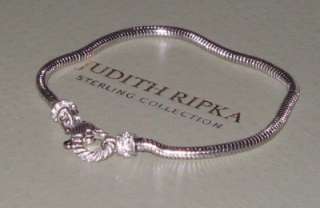 Judith Ripka Sterling Silver Charm Bracelet 7 3/4 size average New 