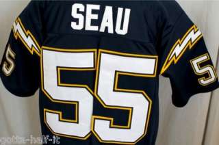 CHARGERS JUNIOR SEAU NAVY BLUE THROWBACK JERSEY  