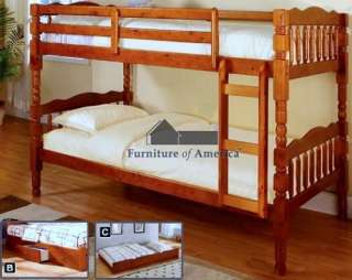 New Oak Bunk Beds Twin Twin Kids Bunkbeds Furniture  