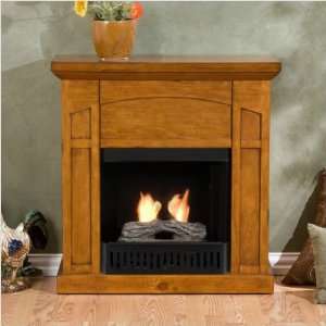  Onida Gel Fuel Fireplace in Mission Glazed Pine