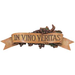   Veritas (In Wine There Is Truth) Kitchen Grapes Wall Sculpture Dec