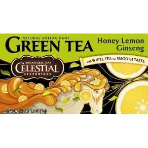 Celestial Seasonings Green Tea, Honey Lemon Ginseng, 20 Count Tea Bags 