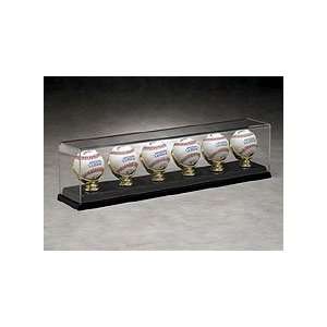  6 Baseball Display Case with Gold Glove Cell Phones 