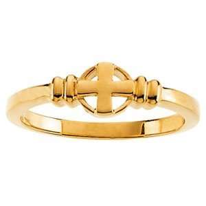  Chastity Cross Ring   14k Yellow Gold Jewelry