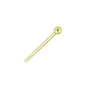   Gold Straight Nose Stud Ring 2mm Gold Ball 22G FREE Nose Ring Backing