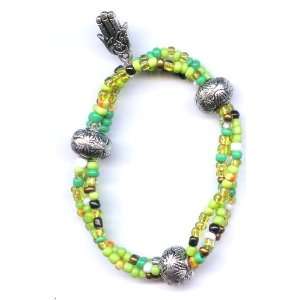 Green Bracelet with Hamsa/Hand of Fatima   Good Luck bracelet 